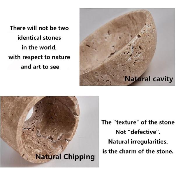 Modern Round Travertine Wall Sconce, Natural Stone Wall Light Fixture, LED Wall Lamp with Warm White Glow, Indoor Wall Lighting for Bedroom, Living