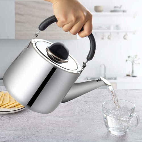 Whistling Kettle, Stylish Stainless Steel Kettle, Large Capacity, 2.5L, 3L, 4L, 5L, 6L, Compatible with Gas, Induction, and All Heat Sources (2.5L)