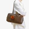 Genuine Leather Boston Bag Pillow North American College Style 2025 Commuter One-shoulder Underarm Cowhide Women's