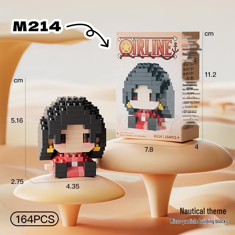 Pirate Anime Character Building Blocks for Kids - Educational Assembly Desktop Ornaments