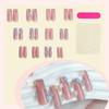 Colorful Flower Press-on Long Pipe Shape Nails - 24 Piece Set for Women