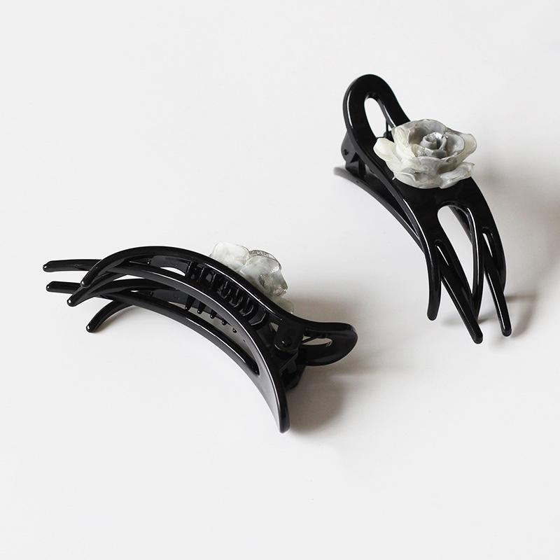 Elegante Exquisite Kamelienblume Haarspange Schlichtes Temperament Tuscheblume Haarspange Fortgeschrittener Sinn Hinterkopfspange Haarschmuck
