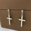 Trendy Cross Stud Metal Dangle Ear Hooks for Women - Fashionable Celebrity-Inspired Jewelry