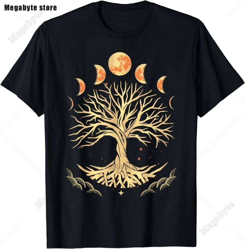 Classic Tree of Life Yin Yang Design T-Shirt Man's T-shirt Leisure T Shirt Kawaii Men Clothing Cotton Beach Short Sleeve