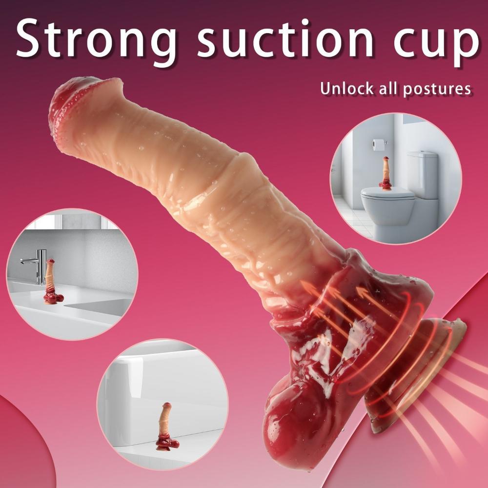 PVC Masturbator for Women, Flexible Dildo with Suction Cup for Hands-Free Play, G-Spot and Anal Stimulation Sex Toy for Adults
