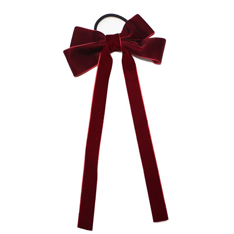 Lystrfac Velvet Bow Long Ribbon Hair Ring Hair Rope Headdress Sweet Girls Hairclip for Women Hairpin Hairgrips Hair Accessories