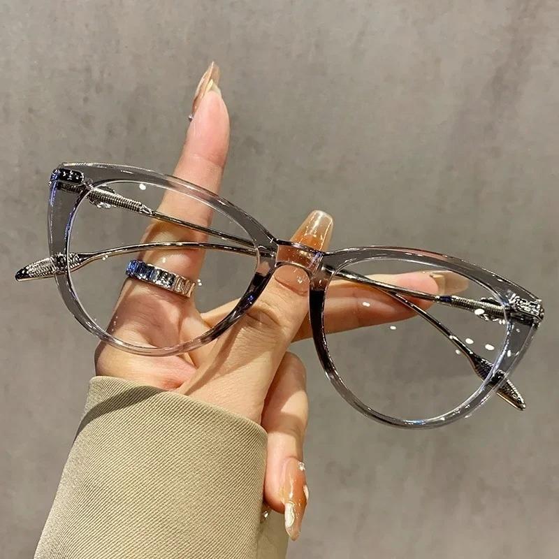 Cat Eye Oval Frame Reading Glasses For Women Blue Light Blocking Presbyopia Glasses Unisex Ultralight Far Sighted Eyeglassees