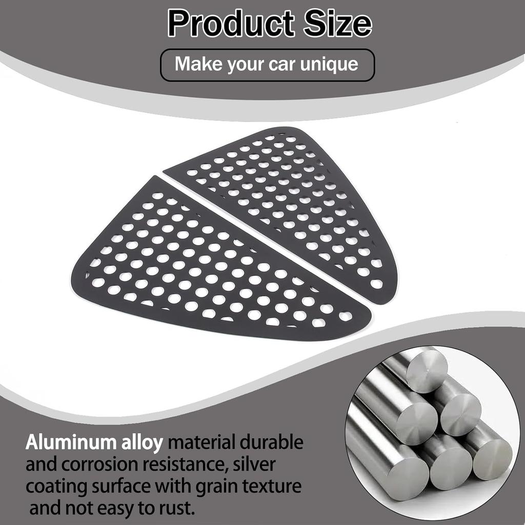 Rear Side Window Louvers Air Ven Trim Accessories Compatible with Kia Soul 2009-2024 Automotive Rear Window Triangular Glass Decorative Cover