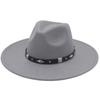 Big Brim Rhombus Metal Belt Accessories Jazz Hat Men'S And Women'S British Style Top Hat