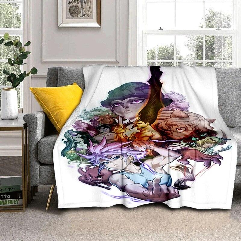 

Hunter X Hunter HD М’яке плюшеве ліжко Тонкі ковдри для пікніка з мультфільмом Сучасні фланелеві ковдри Gedruckt Bettdecke Geschenk 75cm x 90cm