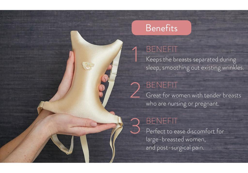 Beauty Pillow: Anti-Wrinkle, Breathable Chest Support with Adjustable Straps for Daily Care