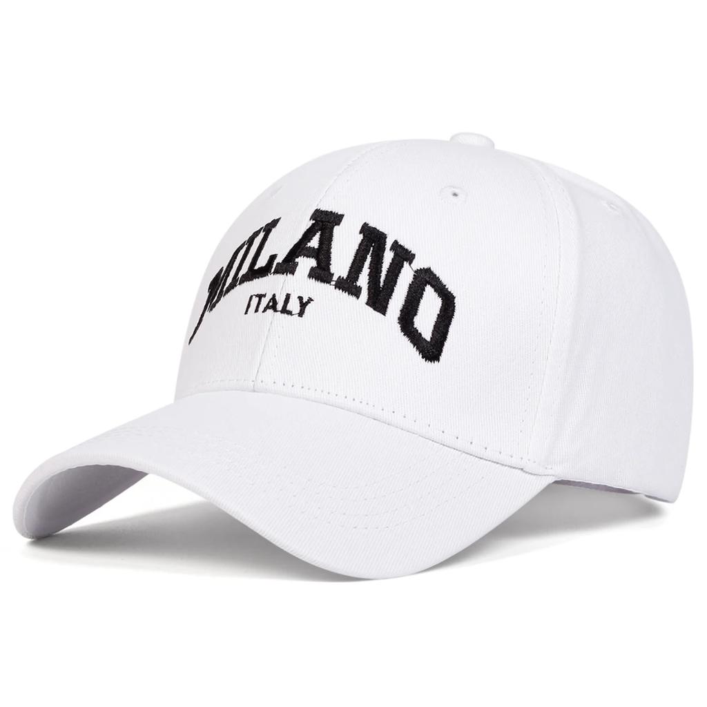Berretti da Baseball Unisex con Ricamo Lettere Milano Primavera Autunno Outdoor Regolabili Cappelli Casual Cappello Parasole Cappellino Sportivo