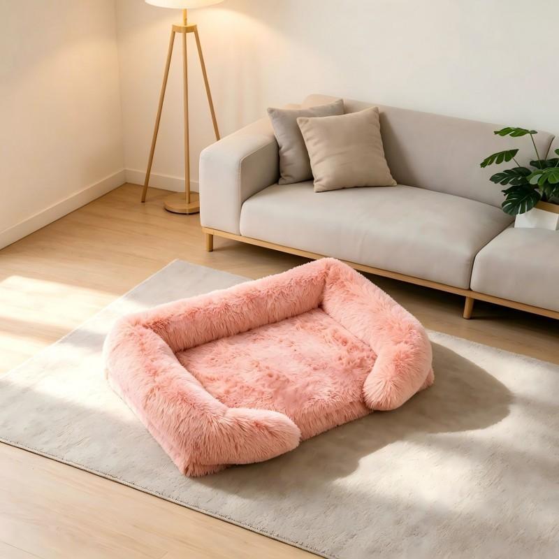 Washable Reversible Pet Bed Mat Dogs Double-Layer Thick Plush Cushion All-Season Indoor Use