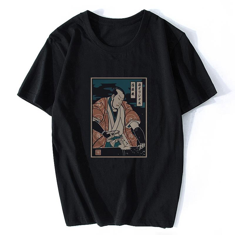 Dj Samurai Funny Black T-shirt Men T Shirt Fashion Cotton Shirts Summer O-neck Tshirt Cool Tees Tops Harajuku Fashion Streetwear