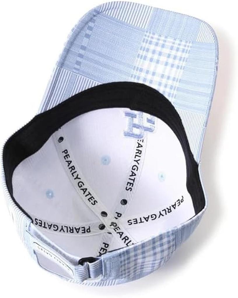 [PEARLY GATES] Unisex Cap (Checked Pattern, UV Protection)  Golf Hat  053-5187205 111Blue FR