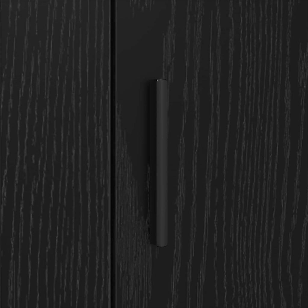 Sideboard in Black Oak Look 40 x 33 x 70 cm Engineered Wood