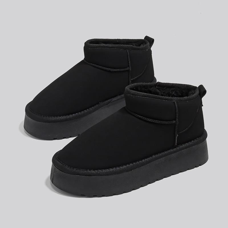 thick-soled velvet warm snow boots women's winter heightening short tube outdoor warm bread shoes versatile cotton shoes
