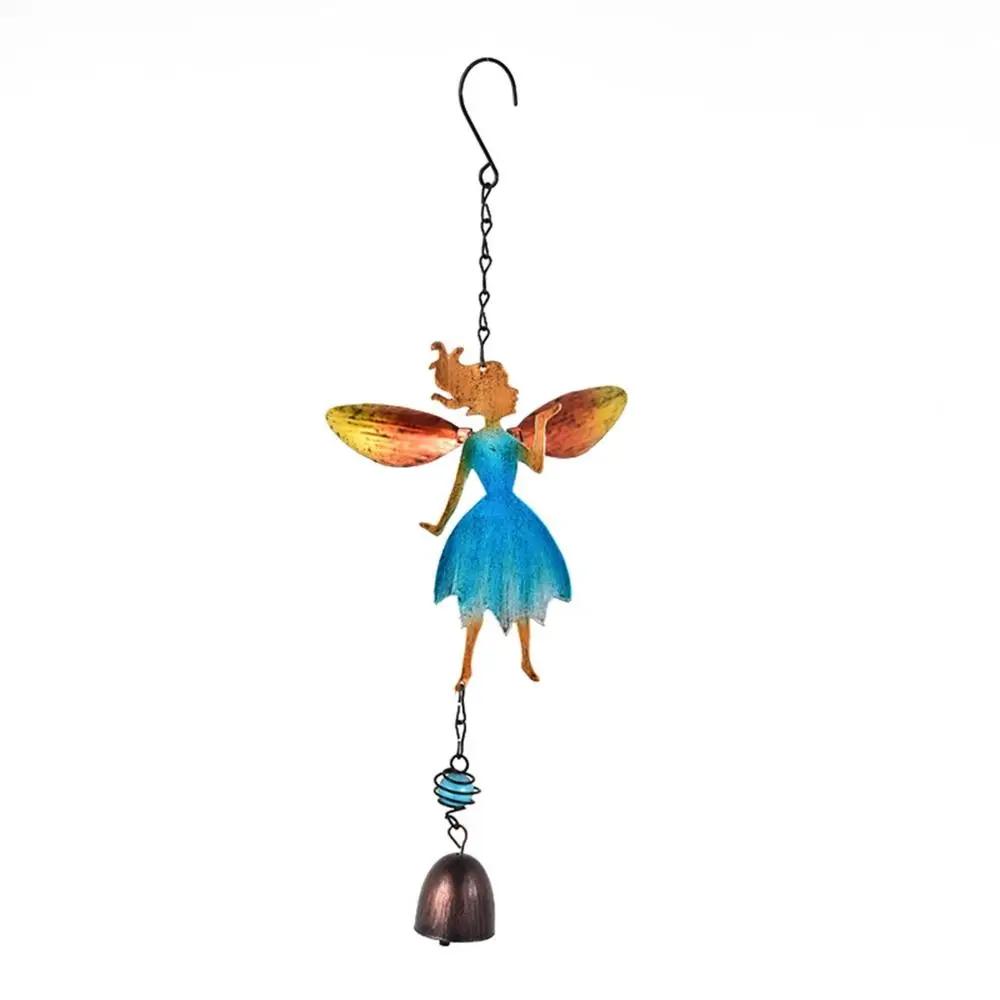 Creative Retro Fairy Angel Wind Chimes Realistic Hanging Fairy Wind Bell Handmade Romantic Metal Windchimes Balcony