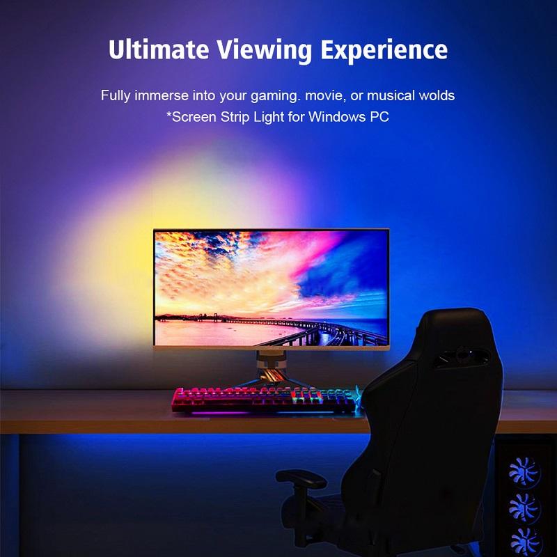 RGBIC LED Light Strip Camera TV Screen Synchronization APP Music Synchronization Game Bedroom TV Background Ambient Light