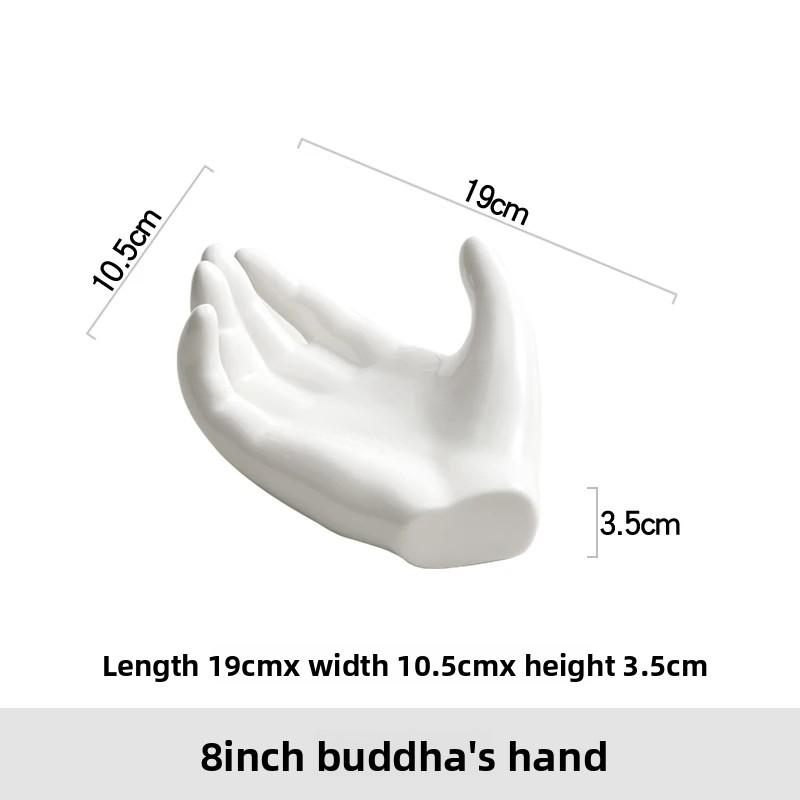 

Creative Modern White Hand Shaped Ceramic Plate Unique AppetizerDessertServingDishWedding Banquet Hotel Restaurant Table Setting