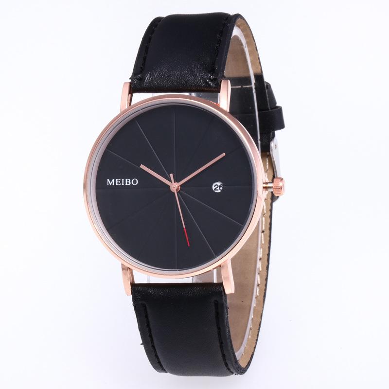 Ebay Wish Unisex Belt Watch Simple Scale Calendar Quartz Watch