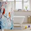 3D Cardinal Bird Shower Curtainkids Farmhouse Red Birds Bathroom Shower Curtain Set For Boys Snowflake Tree Branches Cute Animal