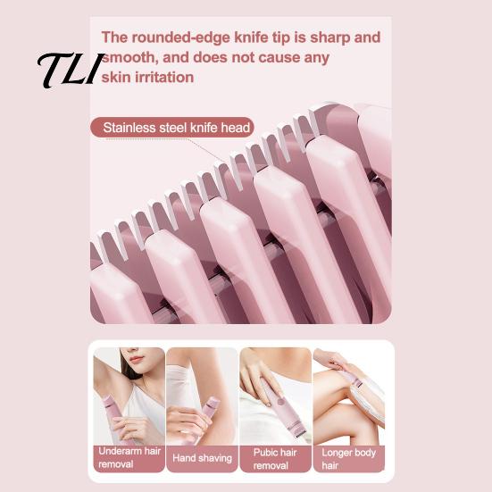 USB C Rechargeable Shaver 2-In-1 Electric for Women, IPX7 Waterproof Dual-Head Hair Trimmer, Body Face Underarms Legs Bikini Removal Epilator Portable