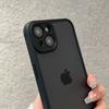 Luxury Matte Black Phone Case For iPhone 12 13 14 15 16 17 Pro Max Plus Air Transparent Shockproof Bumper Back Cases Cover