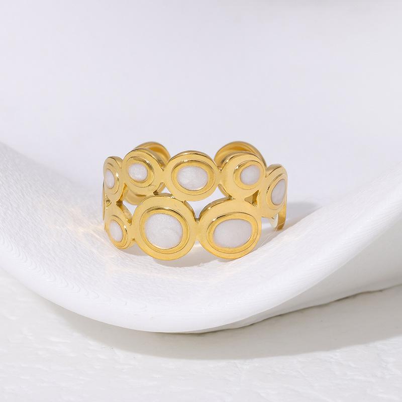 18K Gold Plated Stainless Steel Open Ring: Simple, Versatile, Niche Design, Colorfast Titanium Steel