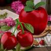Double Head Design Fake Fruit Ornament Fresh Look Maintenance