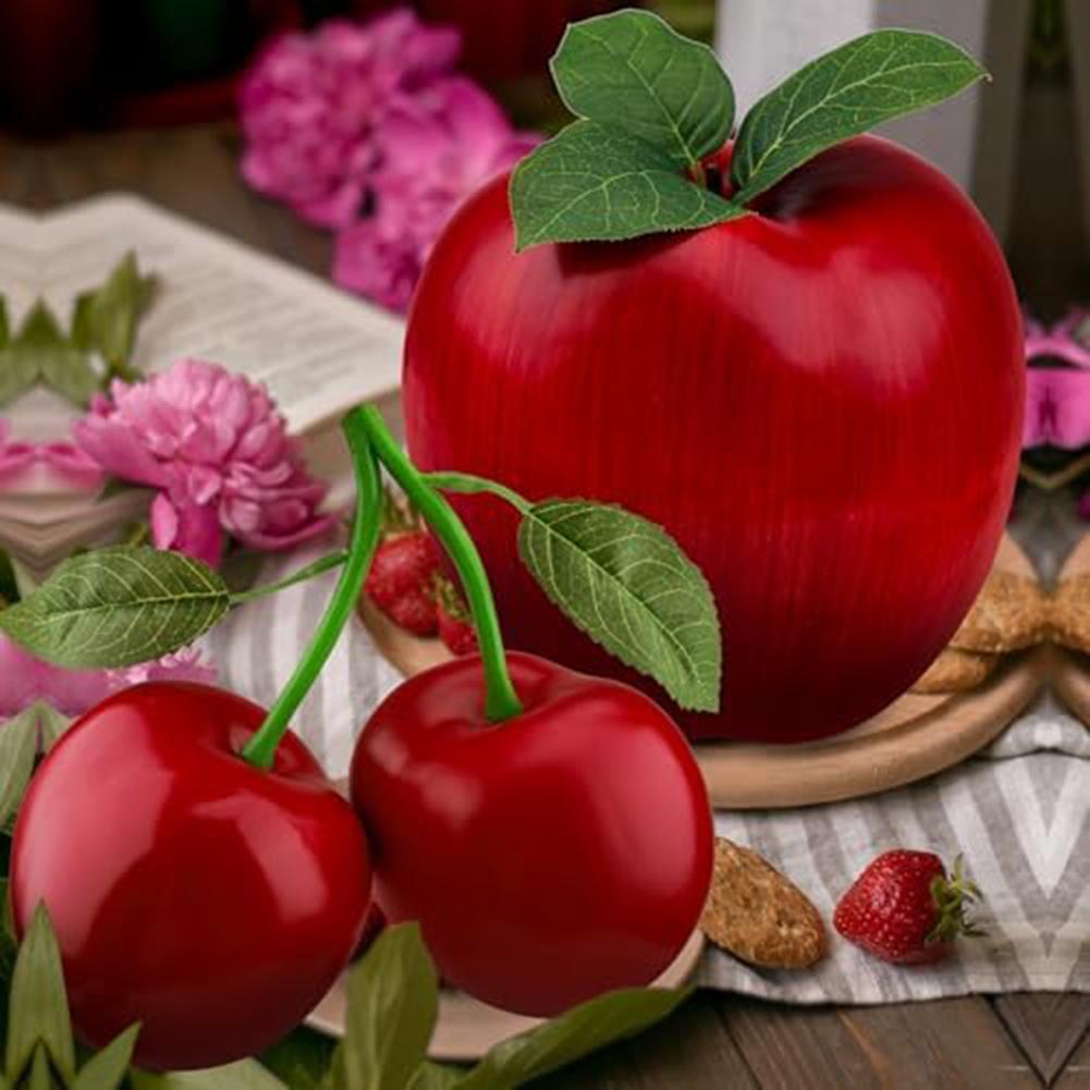 Double Head Design Fake Fruit Ornament Fresh Look Maintenance