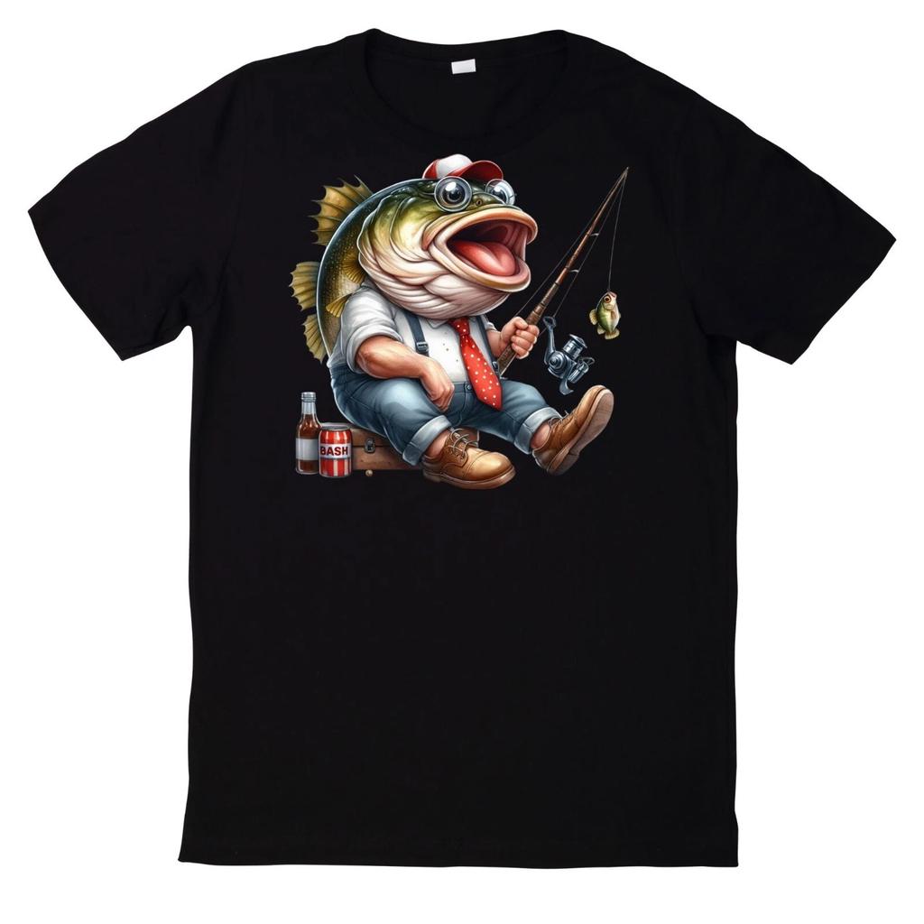T-Shirt Lustiges Angler Fisch Motiv