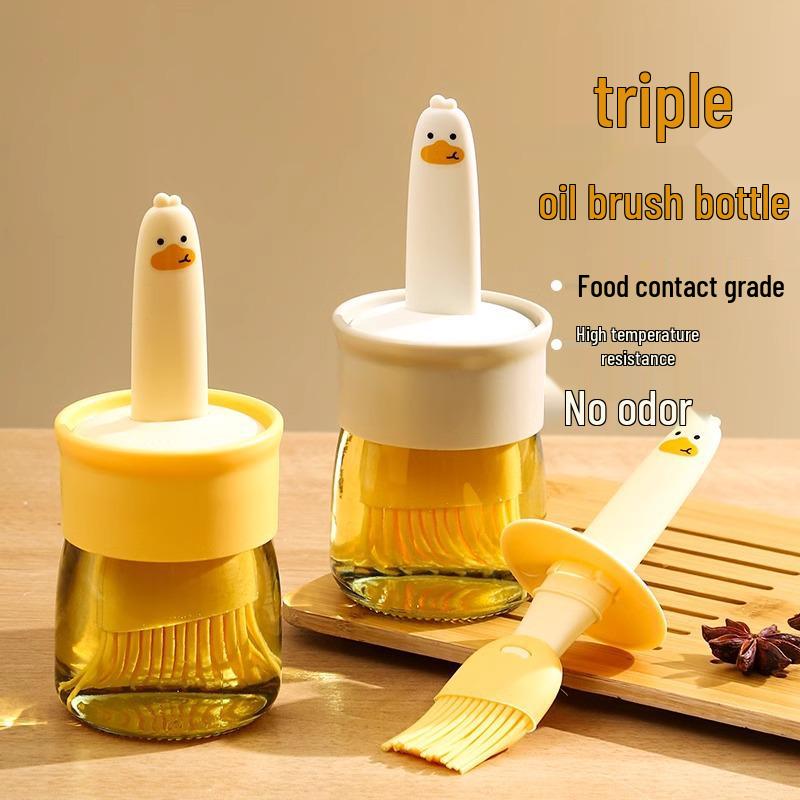 

Силиконовая кисть для масла с термостойкой бутылкой для кухни, для блинов, барбекю и выпечки. Beige - 1 Piece/High Temperature Resistant