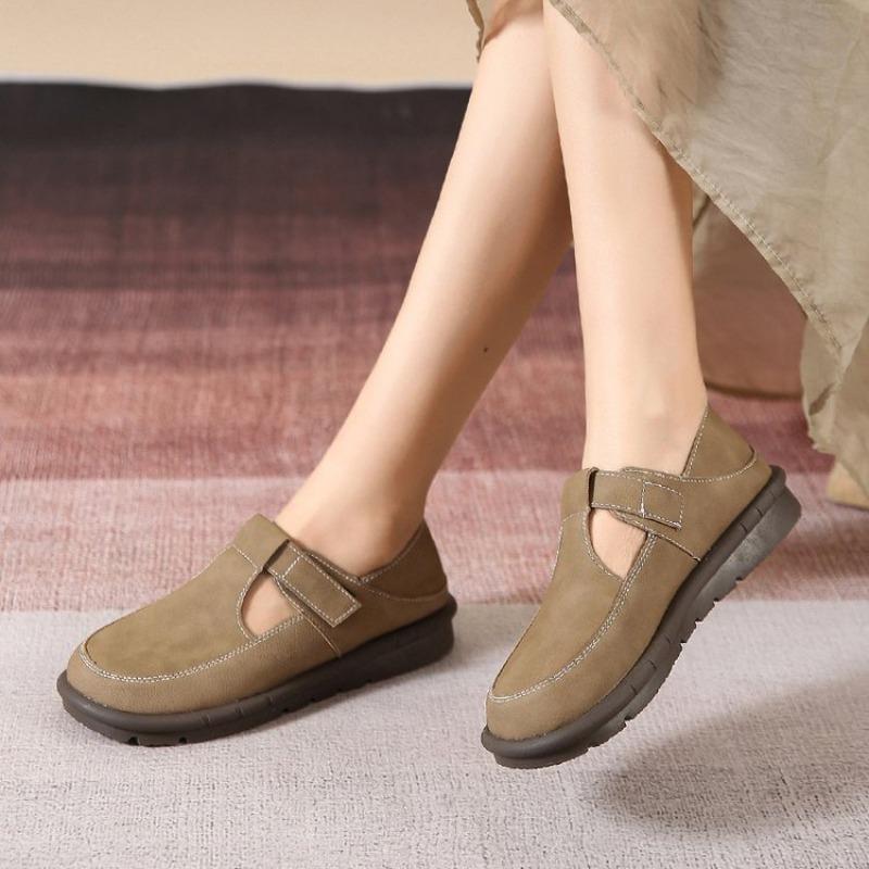 Large size casual shoes women's spring new round head low heel flat sole shoes
