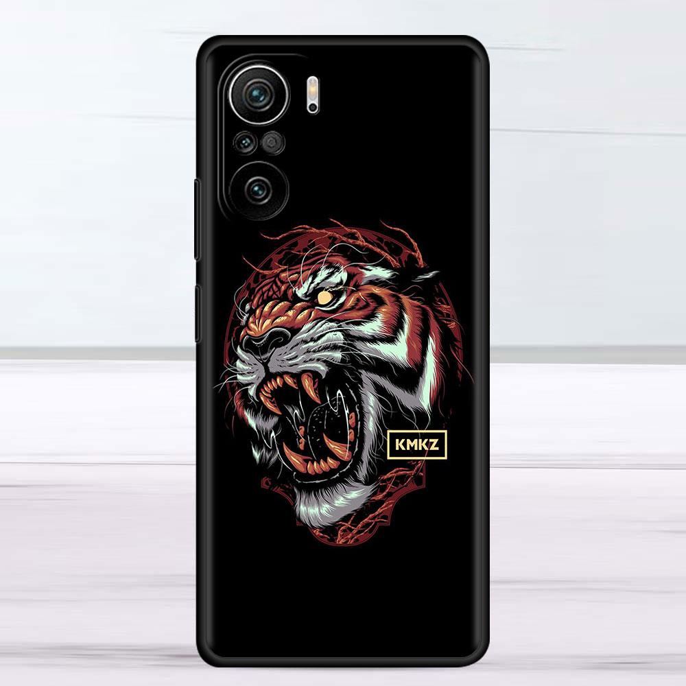 Case For Xiaomi Redmi Note 11 9S 10 9 8 7 9A 9C 9i K40 8T 10C 9T K50 Silicone Phone Shell Tiger Animal