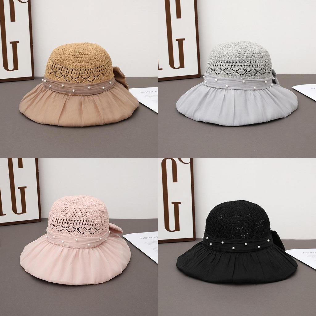 Summer Sun Protection Hat For Women With Large Brim Packable Breathable Polyester Fashionable Floppy Hat For Beach Sunshade
