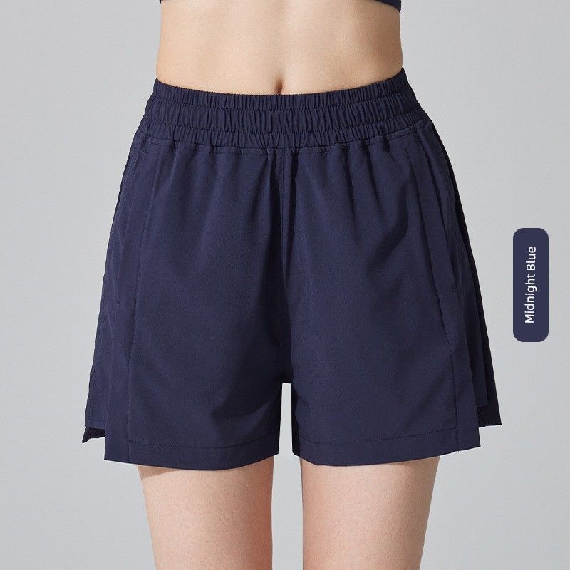 

Lu Same Summer New Sports Shorts Quick-Drying Breathable and Loose Running Flab Hiding Hip Yoga Four-Point Pear-Shaped Pants Midnight Blue L