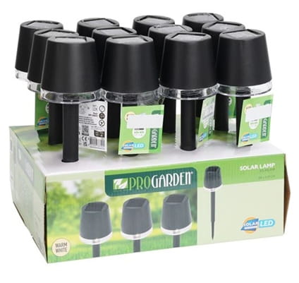 LED Solar Lamp Black 8x29cm Elegant, Compact and Energy-saving