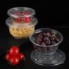 Er He Shen 850 Type Round Disposable Plastic Takeout Containers, 100-Pack