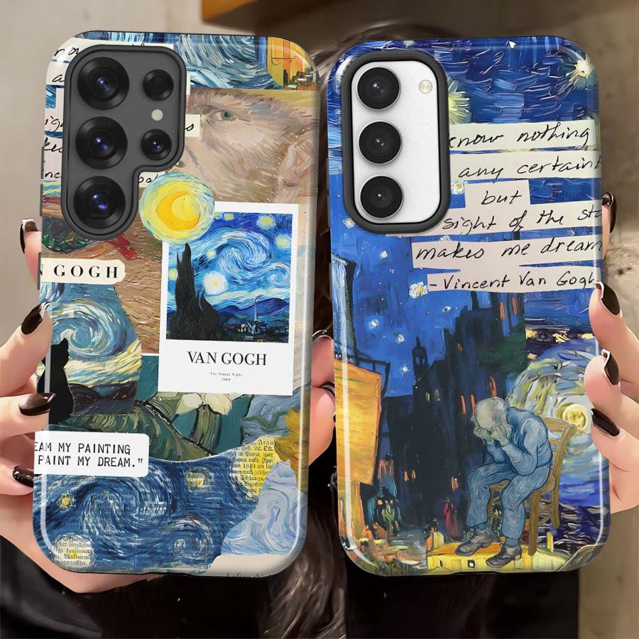 Van Gogh Starry Sunflowers Phone Case for Samsung Galaxy S25 A36 S24 Ultra S23Ultra A56 A26 S20 FE A16 S23 S25Ultra Soft Cover