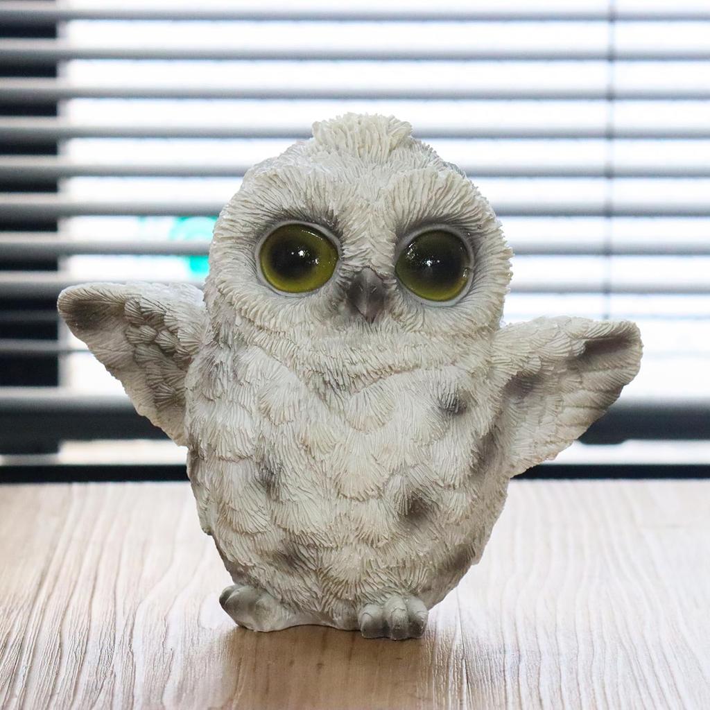 Castle Enterprises Large Feathered Owl Figurine (White) 12cm Long, Set of 10, "No Hardship" - God of Learning in Europe, For Commercial Use