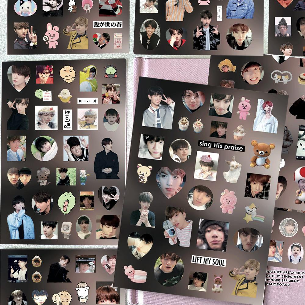 8pcs Jungkook (BTS) stickers, K-pop idol merchandise, package materials, phone stickers