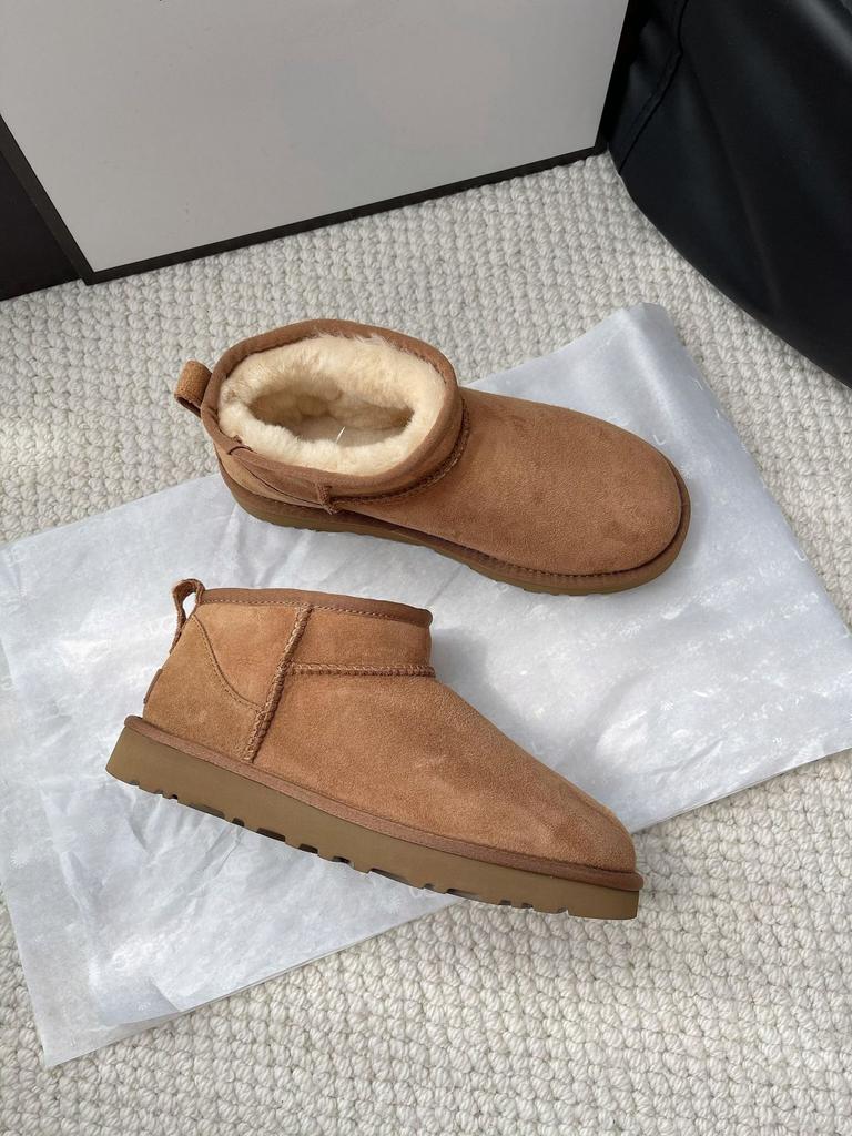 Snow boots women's Henan Sangpo fur integrated short tube flat-bottomed wool velvet thermal cotton shoes Snow cotton 2025 winter