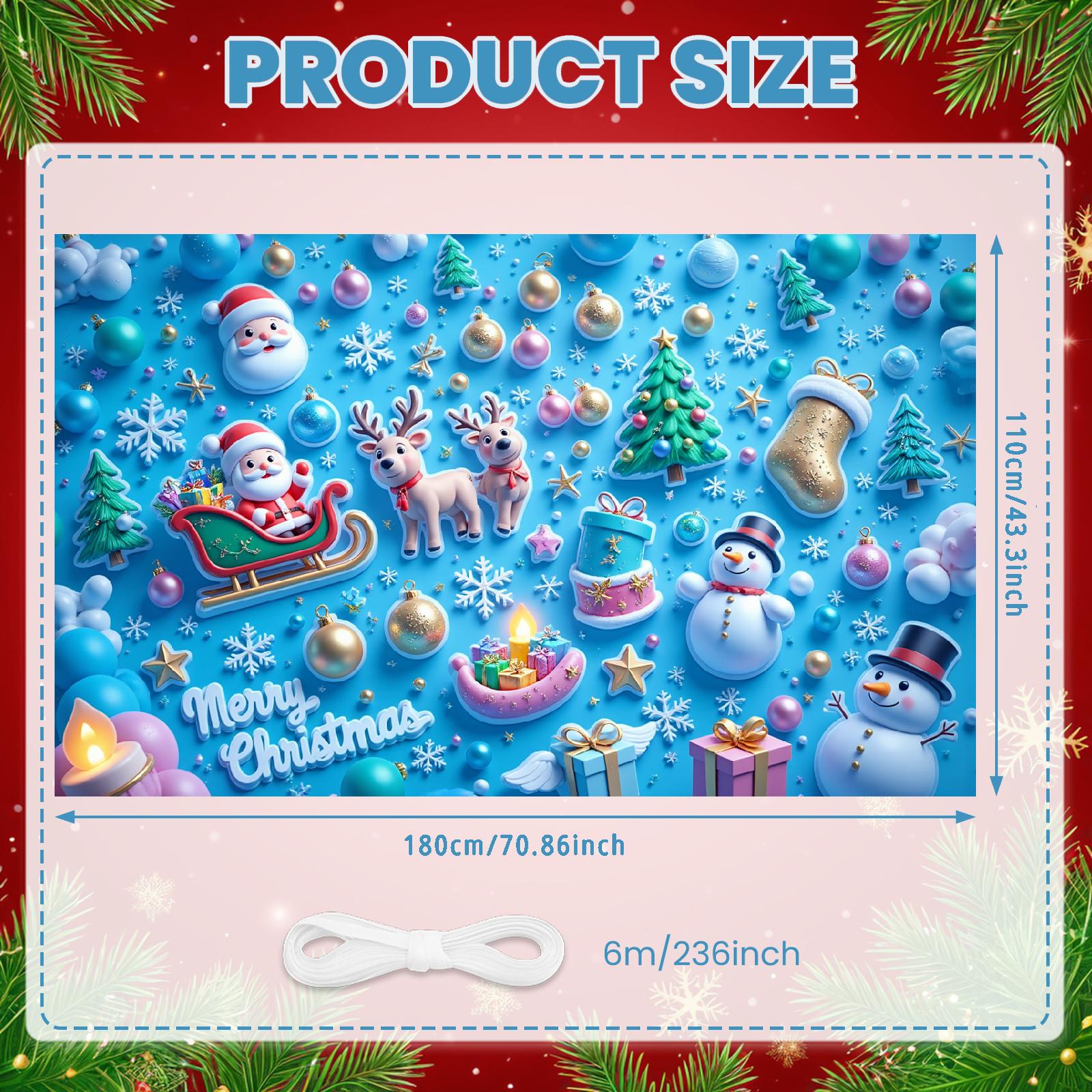 Santa Decoration Santa Claus Christmas Banner Holiday Decoration Festive Ornaments Winter Banner For Christmas Party Holiday