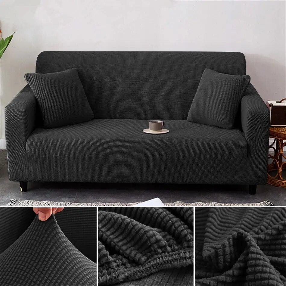 1/2/3/4 Seater Thicken Elastic Jacquard Sofa Cover Slipcover Stretch Polar Fleece L Shape Corner Sofa Covers for Living Room