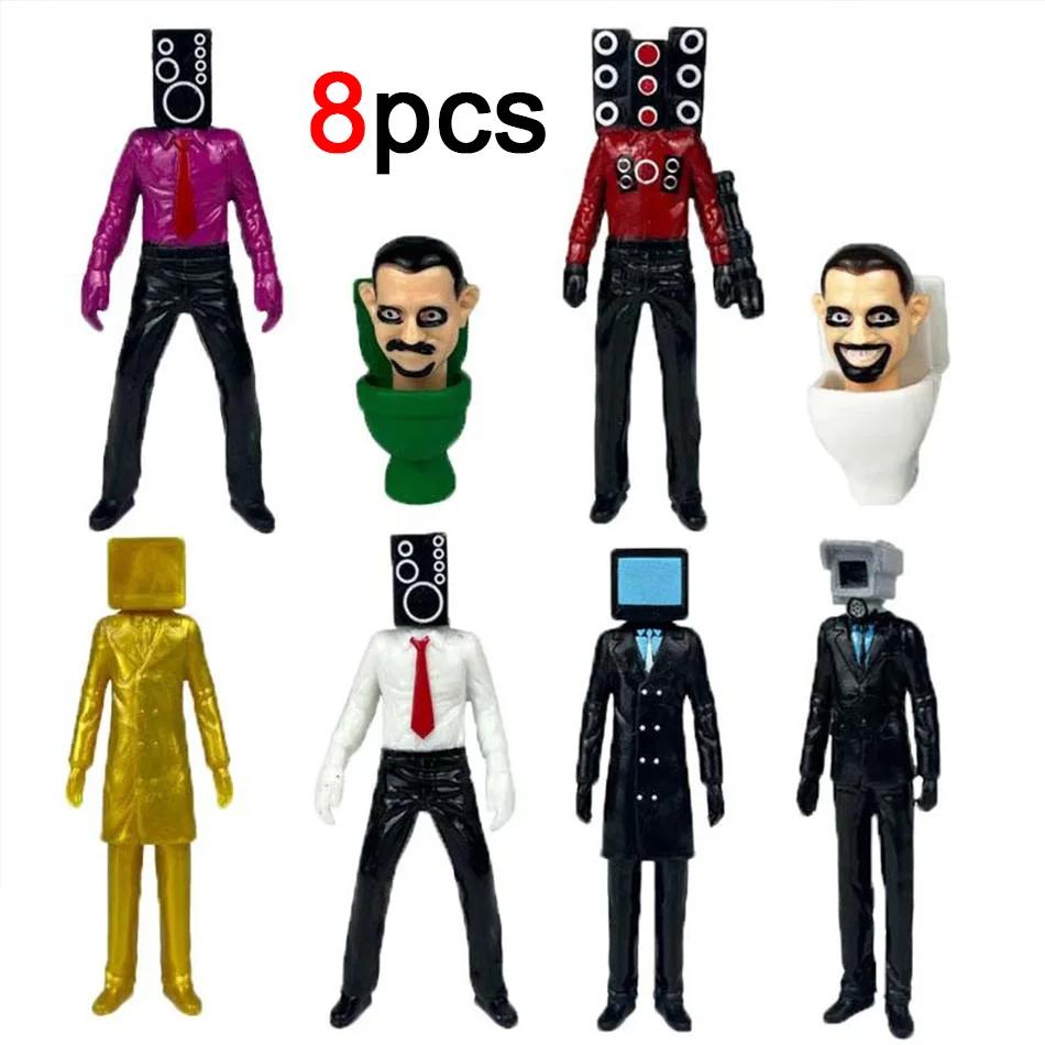 6p 8p 9p 12p Skibidi Toilet Man Figures Anime Doll Toys TvMan Titan Cameraman Speakerman Bricks Model Toy For Kid Christmas Gift