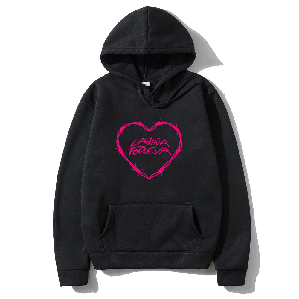 Karol G "Latina Foreva" Grafik Hoodie Herren Damen Vintage Herbstkleidung Fleece übergroße Mode Langarm Lässiger Trainingsanzug