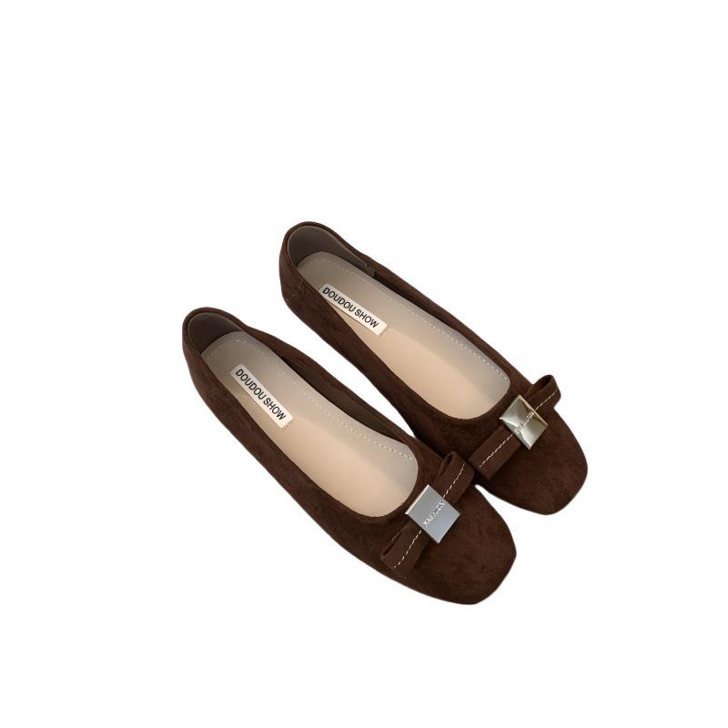 Fashion Shoes Woman Flats Casual Female Sneakers Shallow Mouth Bow-Knot Square Toe Modis Dress Butterfly New 2025 Butterfly-knot Mary Ja