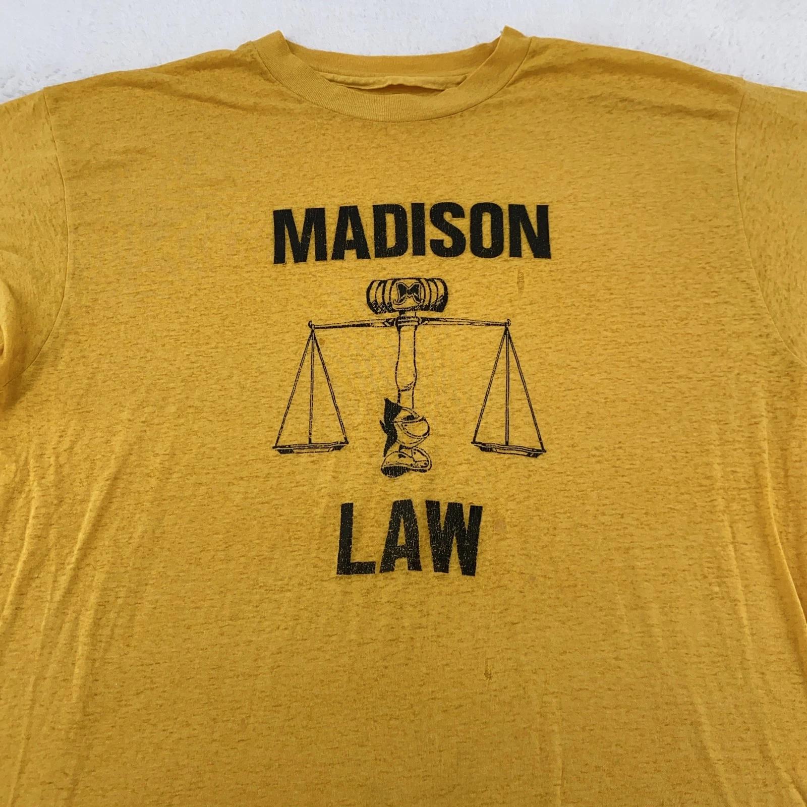 Distressed Vtg 80s Madison Law School Shirt Mens Large University of Wisconsin XL