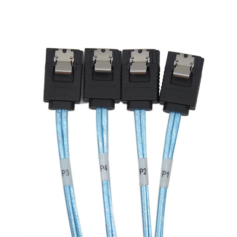 Mini SAS 36Pin SFF-8087 to 4 SATA 7Pin Data Cable Splitter Breakout  Elbow Lane SATA Server Array Card Hard Drive Extend Cable